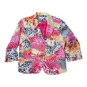 Erin Size Large Colorful Blazer 3/4 Length Sleeve